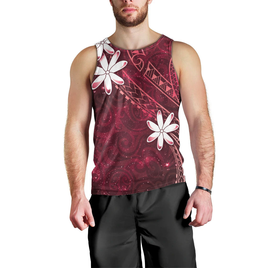 Tahiti Matarii Men Tank Top Tahitian Spring Red Galaxy LT05 - Polynesian Pride