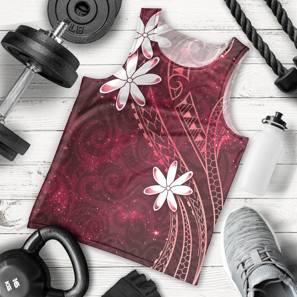 Tahiti Matarii Men Tank Top Tahitian Spring Red Galaxy LT05 - Polynesian Pride