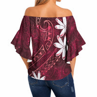 Tahiti Matarii Off Shoulder Wrap Waist Top Tahitian Spring Red Galaxy LT05 - Polynesian Pride