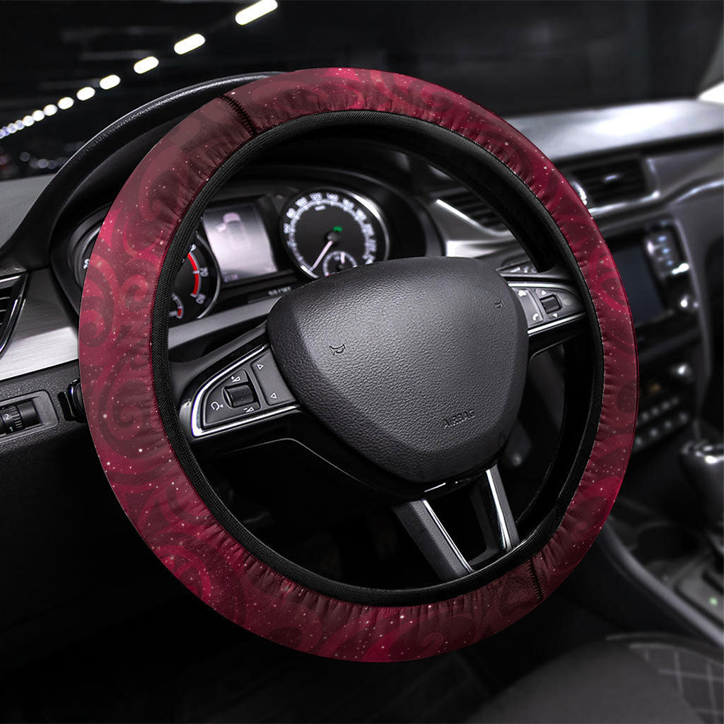 Tahiti Matarii Steering Wheel Cover Tahitian Spring Red Galaxy LT05 Universal Fit Red - Polynesian Pride