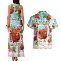 Hawaii Thanksgiving Couples Matching Tank Maxi Dress and Hawaiian Shirt Funny Turkey Dabbing Dance LT05 - Polynesian Pride