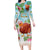Hawaii Thanksgiving Family Matching Long Sleeve Bodycon Dress and Hawaiian Shirt Funny Turkey Dabbing Dance LT05 Mom's Dress Blue - Polynesian Pride