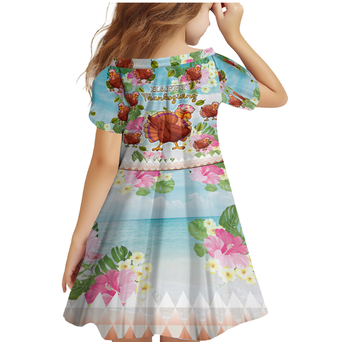 Hawaii Thanksgiving Family Matching Mermaid Dress and Hawaiian Shirt Funny Turkey Dabbing Dance LT05 - Polynesian Pride