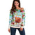 Hawaii Thanksgiving Off Shoulder Sweater Funny Turkey Dabbing Dance LT05 Women Blue - Polynesian Pride