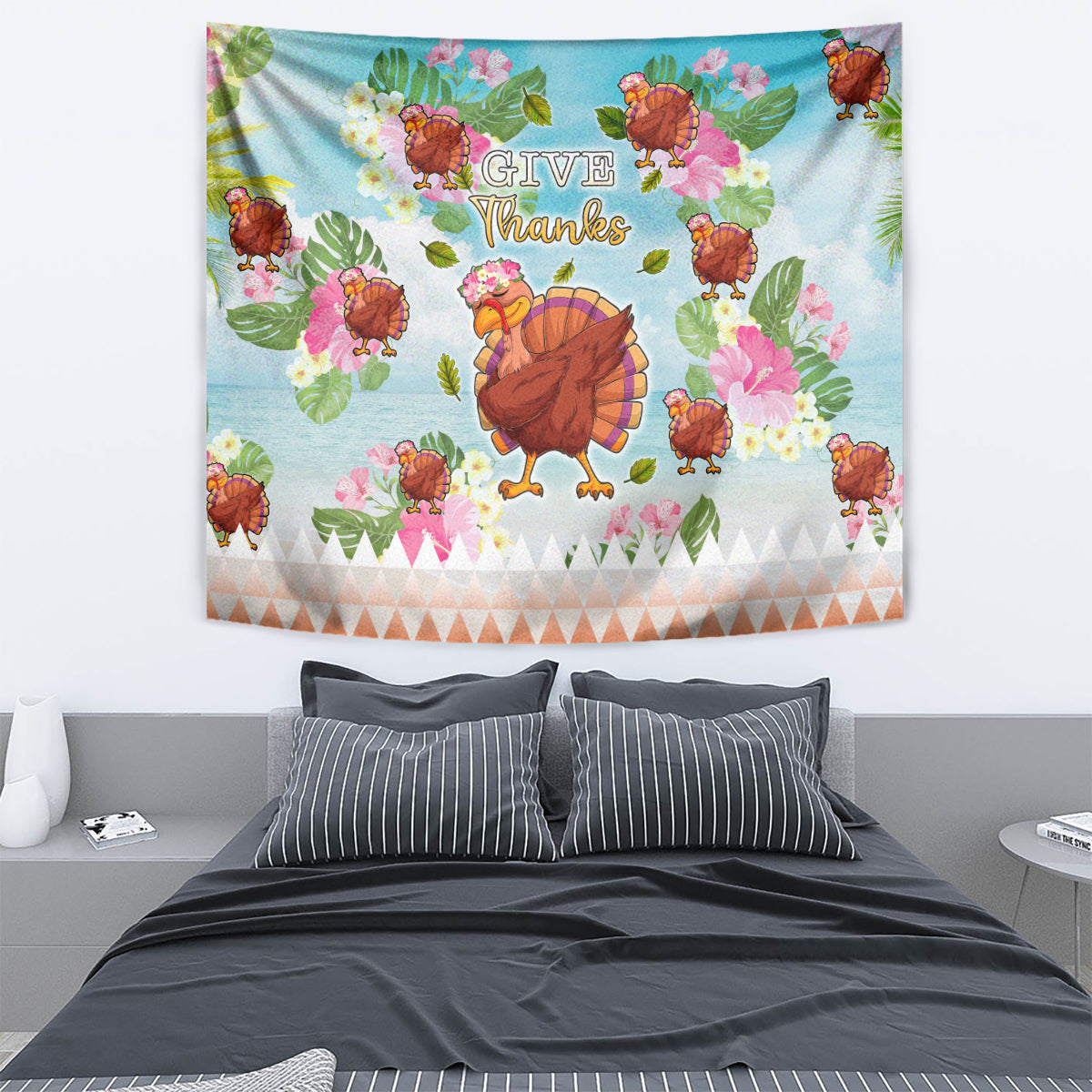 Hawaii Thanksgiving Tapestry Funny Turkey Dabbing Dance LT05 - Polynesian Pride