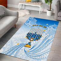 Polynesia Hanukkah Festival Area Rug With Menorah Polynesian Style LT05 - Polynesian Pride