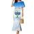 Polynesia Hanukkah Festival Family Matching Mermaid Dress and Hawaiian Shirt With Menorah Polynesian Style LT05 Mom's Dress Blue - Polynesian Pride