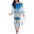 Polynesia Hanukkah Festival Family Matching Off Shoulder Long Sleeve Dress and Hawaiian Shirt With Menorah Polynesian Style LT05 Mom's Dress Blue - Polynesian Pride