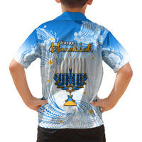 Polynesia Hanukkah Festival Kid Hawaiian Shirt With Menorah Polynesian Style LT05 - Polynesian Pride