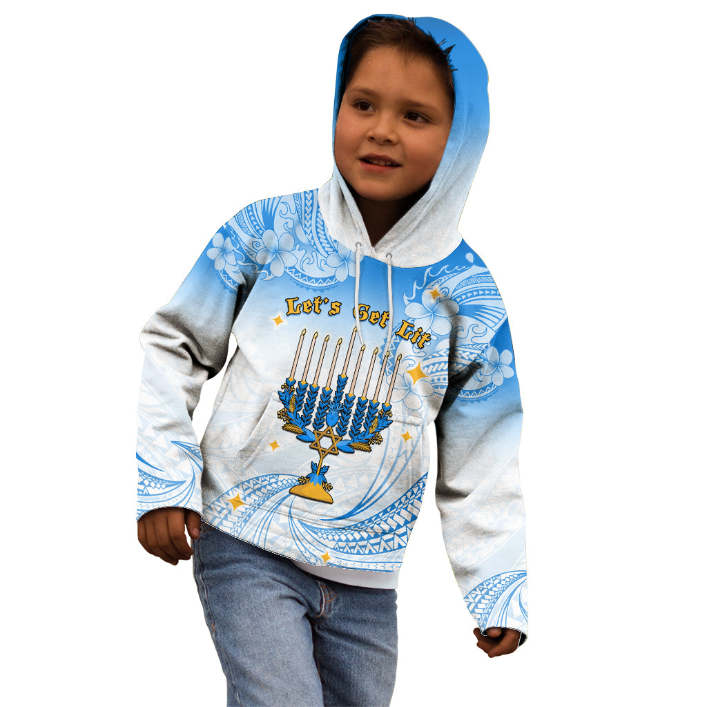 Polynesia Hanukkah Festival Kid Hoodie With Menorah Polynesian Style LT05 - Polynesian Pride