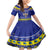 Personalised Polynesia Christmukkah Family Matching Mermaid Dress and Hawaiian Shirt Menorah With Polynesian Tribal Pattern LT05 Daughter's Dress Blue - Polynesian Pride