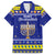 Personalised Polynesia Christmukkah Family Matching Puletasi Dress and Hawaiian Shirt Menorah With Polynesian Tribal Pattern LT05 Dad's Shirt - Short Sleeve Blue - Polynesian Pride
