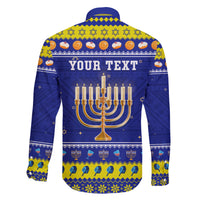 Personalised Polynesia Christmukkah Family Matching Short Sleeve Bodycon Dress and Hawaiian Shirt Menorah With Polynesian Tribal Pattern LT05 - Polynesian Pride