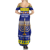 Personalised Polynesia Christmukkah Family Matching Summer Maxi Dress and Hawaiian Shirt Menorah With Polynesian Tribal Pattern LT05 - Polynesian Pride