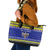 Polynesia Christmukkah Leather Tote Bag Menorah With Polynesian Tribal Pattern LT05 Blue - Polynesian Pride