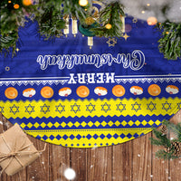 Polynesia Christmukkah Tree Skirt Menorah With Polynesian Tribal Pattern LT05 - Polynesian Pride