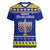 Personalised Polynesia Christmukkah Women V Neck T Shirt Menorah With Polynesian Tribal Pattern LT05 Female Blue - Polynesian Pride