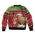 New Zealand Kiwi Christmas Bomber Jacket Paua Shell Glitter Green