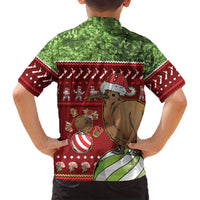 New Zealand Kiwi Christmas Family Matching Long Sleeve Bodycon Dress and Hawaiian Shirt Paua Shell Glitter Green LT05 - Polynesian Pride