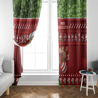 New Zealand Kiwi Christmas Window Curtain Paua Shell Glitter Green