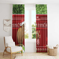 New Zealand Kiwi Christmas Window Curtain Paua Shell Glitter Green