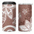 Polynesia 4 in 1 Can Cooler Tumbler Brown Tribal Turtle Floral Pattern