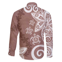 Polynesia Family Matching Mermaid Dress and Hawaiian Shirt Brown Tribal Turtle Floral Pattern LT05 - Polynesian Pride