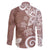 Polynesia Family Matching Short Sleeve Bodycon Dress and Hawaiian Shirt Brown Tribal Turtle Floral Pattern