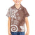 Polynesia Hawaiian Shirt Brown Tribal Turtle Floral Pattern