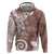 Polynesia Hoodie Brown Tribal Turtle Floral Pattern