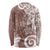 Polynesia Long Sleeve Shirt Brown Tribal Turtle Floral Pattern