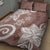 Polynesia Quilt Bed Set Brown Tribal Turtle Floral Pattern