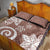 Polynesia Quilt Bed Set Brown Tribal Turtle Floral Pattern