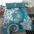 Polynesia Bedding Set Hippie Blue Tribal Turtle Floral Pattern