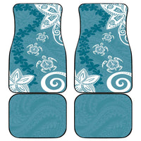 Polynesia Car Mats Hippie Blue Tribal Turtle Floral Pattern