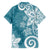 Polynesia Hawaiian Shirt Hippie Blue Tribal Turtle Floral Pattern