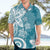 Polynesia Hawaiian Shirt Hippie Blue Tribal Turtle Floral Pattern