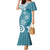 Polynesia Mermaid Dress Hippie Blue Tribal Turtle Floral Pattern