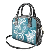 Polynesia Shoulder Handbag Hippie Blue Tribal Turtle Floral Pattern