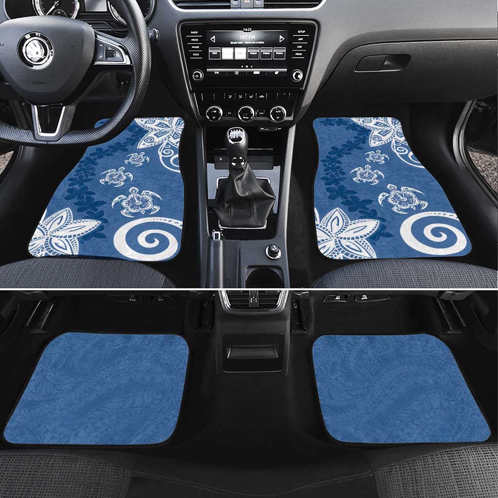 Polynesia Car Mats Blue Tribal Turtle Floral Pattern