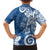 Polynesia Hawaiian Shirt Blue Tribal Turtle Floral Pattern