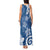 Polynesia Tank Maxi Dress Blue Tribal Turtle Floral Pattern