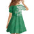 Polynesia Family Matching Off The Shoulder Long Sleeve Dress and Hawaiian Shirt Green Tribal Turtle Floral Pattern