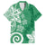 Polynesia Family Matching Off The Shoulder Long Sleeve Dress and Hawaiian Shirt Green Tribal Turtle Floral Pattern