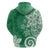 Polynesia Hoodie Green Tribal Turtle Floral Pattern