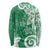 Polynesia Long Sleeve Shirt Green Tribal Turtle Floral Pattern