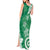 Polynesia Tank Maxi Dress Green Tribal Turtle Floral Pattern