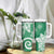 Polynesia Tumbler With Handle Green Tribal Turtle Floral Pattern