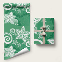 Polynesia Wrapping Paper Green Tribal Turtle Floral Pattern - Polynesian Pride