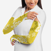Polynesia Arm Sleeves Yellow Tribal Turtle Floral Pattern - Polynesian Pride